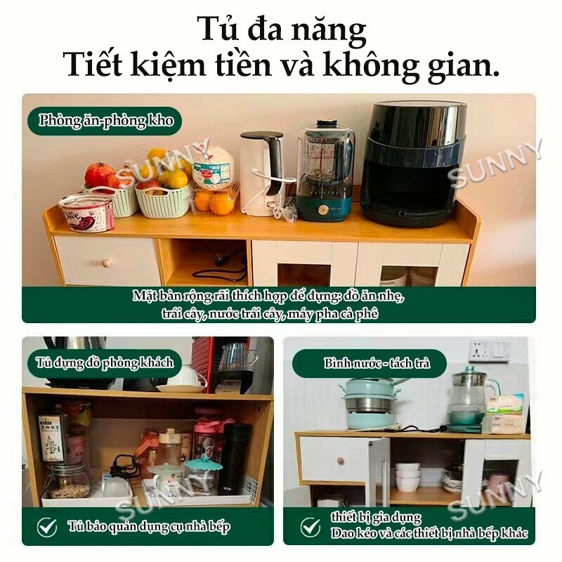 SUNNY Tủ trà nước đa năng cho văn phòng gia đình tiết kiệm diện tích hiện đại sang trọng