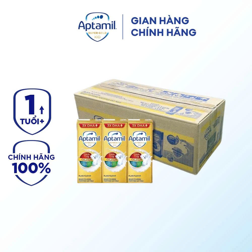 Thùng Sữa Dinh Dưỡng Pha Sẵn Aptamil KID, Aptamil Super Gold KID 180ml/110ml giúp phát triển trí não cho bé