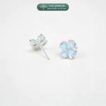 Khuyên tai bạc nữ TLEE cỏ bốn lá cánh tim đính đá đa sắc thu hút may mắn TLEE JEWELRY B0637 — ảnh 8