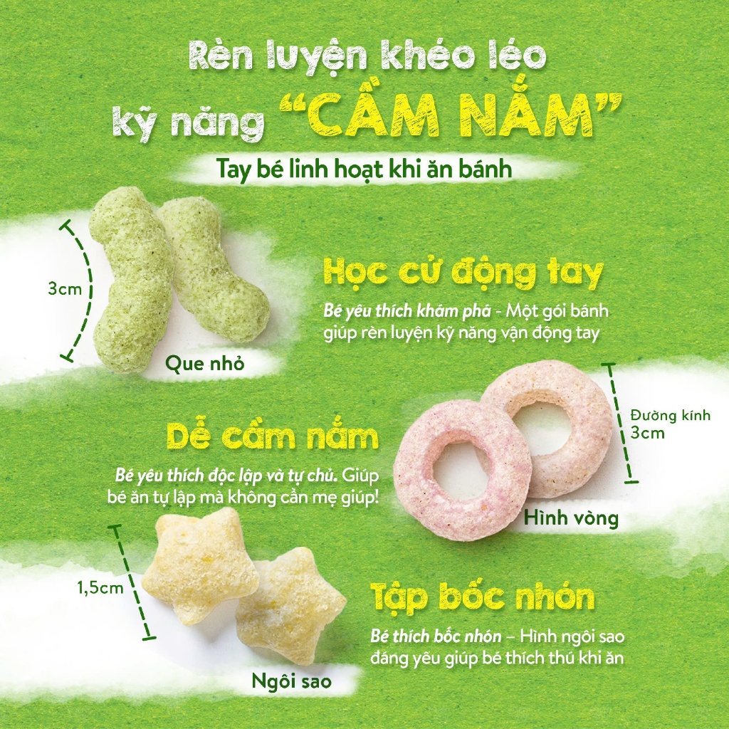 Combo 5 Bánh Ăn Dặm Mini Bites Mămmy bổ sung canxi hỗ trợ tập nhai cho bé từ 6 tháng gói 15g
