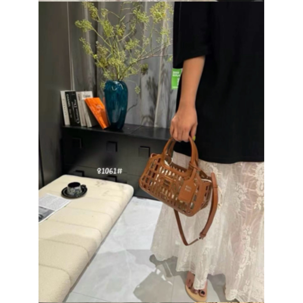 Túi xách đan giỏ rỗng mẫu cao cấp đeo chéo