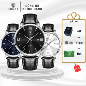 Đồng Hồ Nam VIDARS Doanh Nhân Lịch Lãm Có Bộ Lịch Ngày Chống Nước 3ATM Chính Hãng