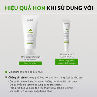 [ TẶNG KÈM CỘT TÓC - ĐƠN HÀNG 19K] Kem Dưỡng BABE Stop AKN Mattifying Moisturiser cho da dầu giảm mụn 50ml