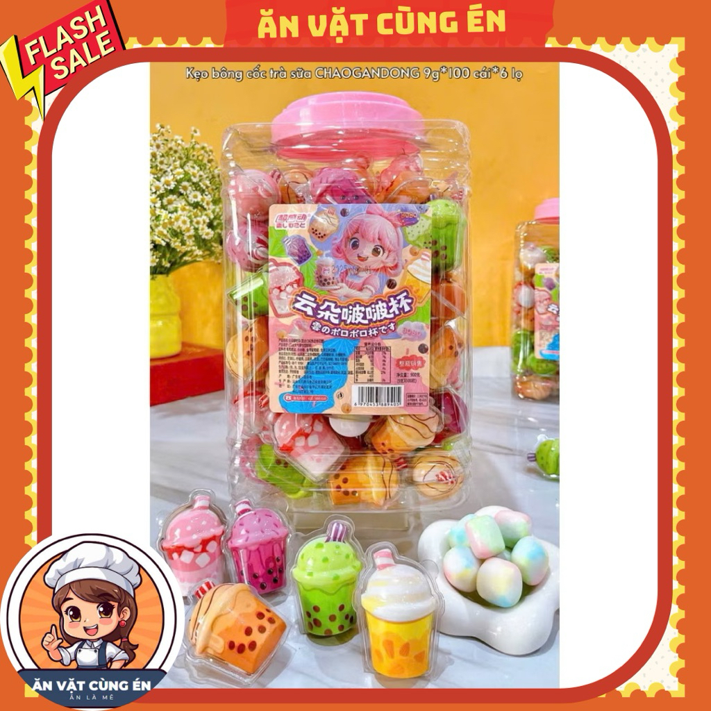 Sỉ hũ 50-100 -120 chiếc kẹo dẻo ly trà sữa mix nhiều hình nhiều vị, kẹo dẻo ly trà sữa các hình siêu ngon