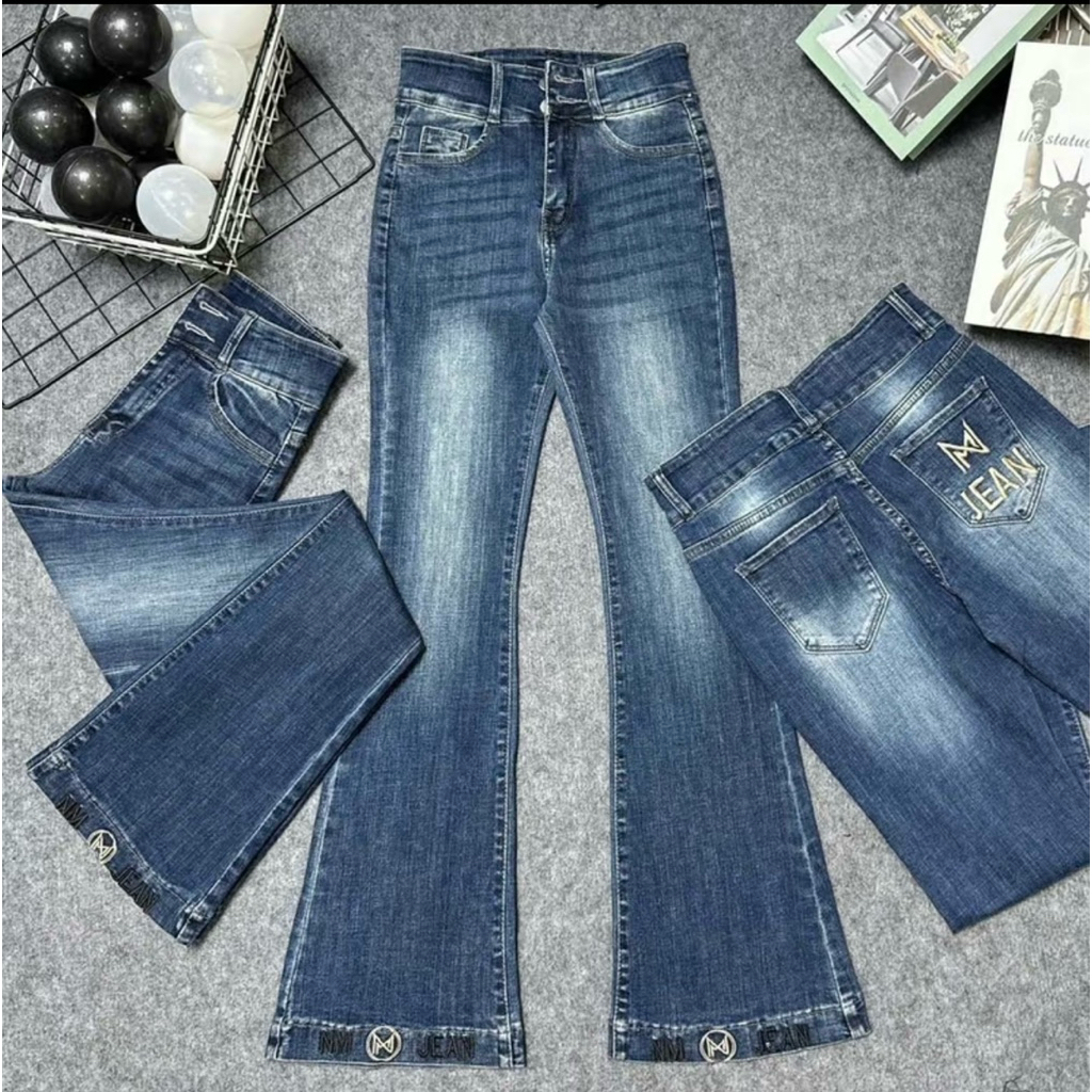 Quần Jeans Nữ, quần bò nữ thêu lai và túi thời trang