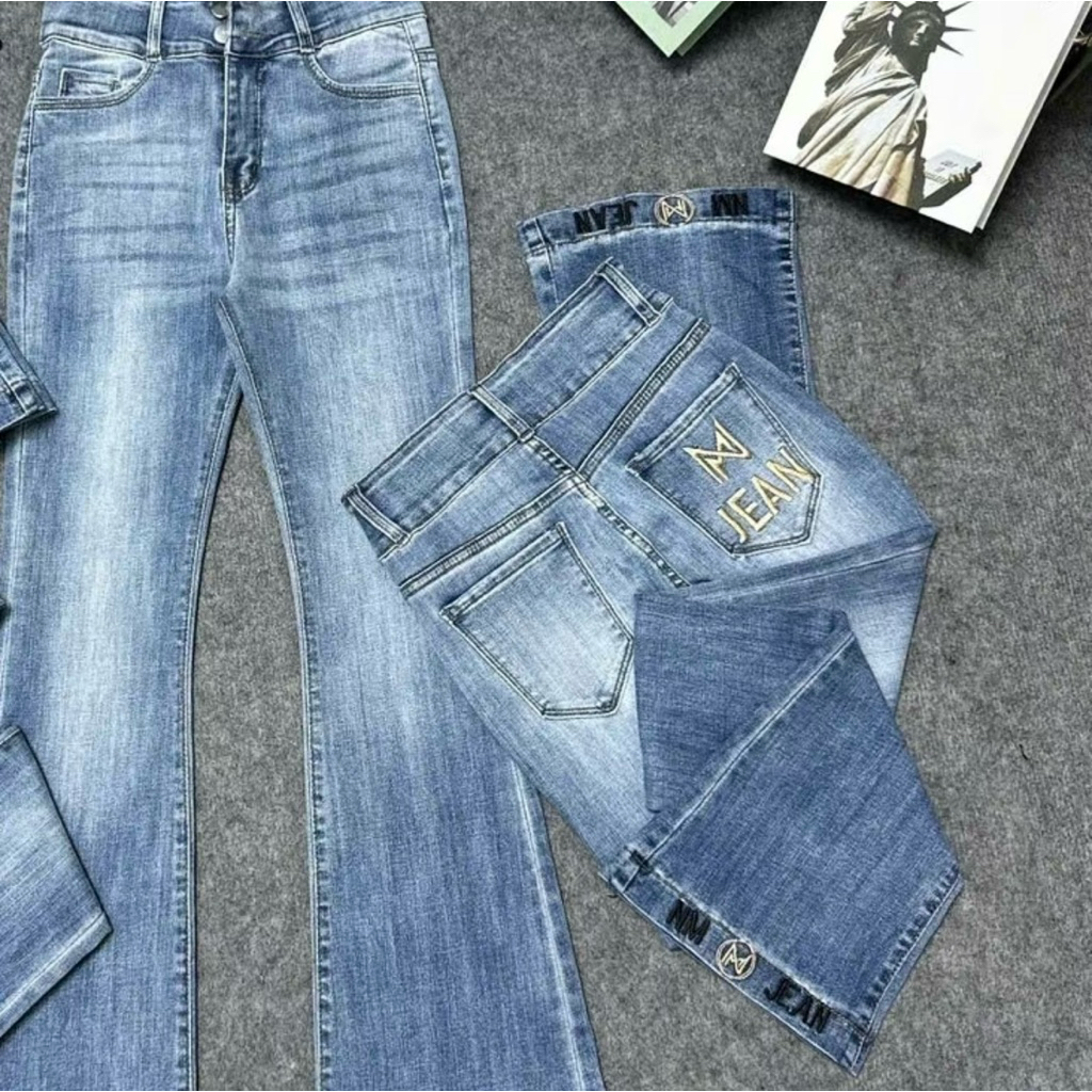 Quần Jeans Nữ, quần bò nữ thêu lai và túi thời trang