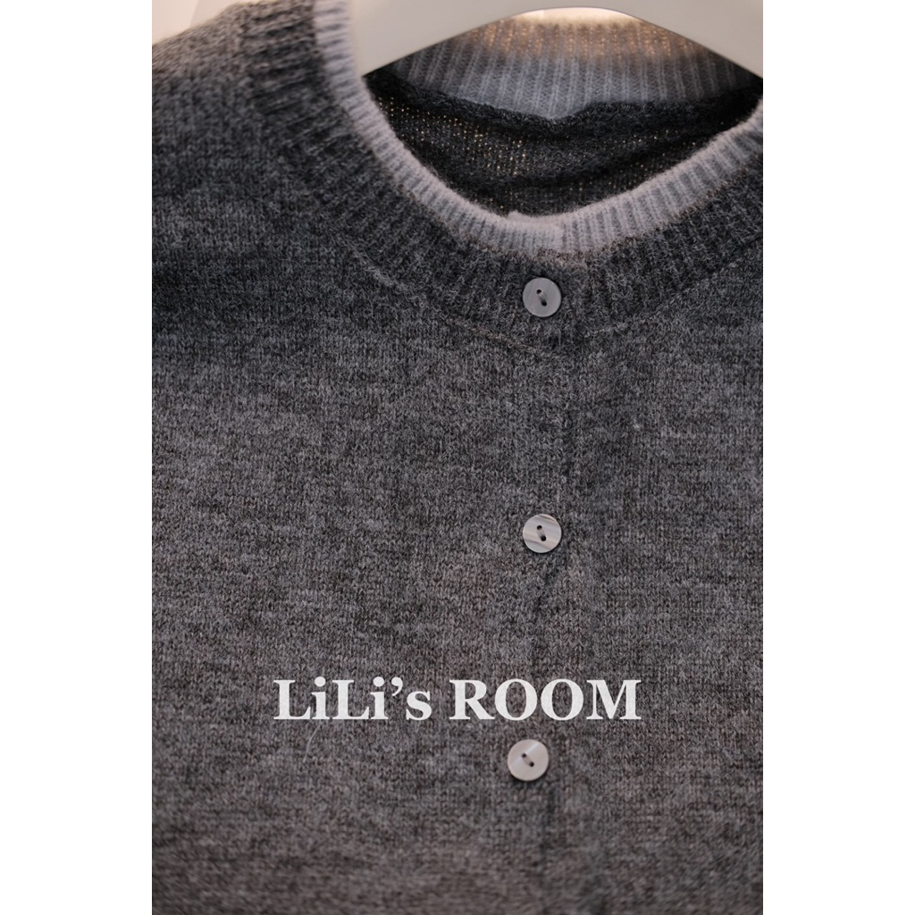 [539] Khoác cardigan len xám hai lớp cho nữ basic đơn giản dễ phối form dáng rộng thoải mái (may liền, ko kèm áo trắng) | BigBuy360 - bigbuy360.vn