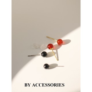 Bông tai nữ titan kiểu giọt nước mạ vàng không gỉ phối đá mã não WE2513 BY ACCESSORIES