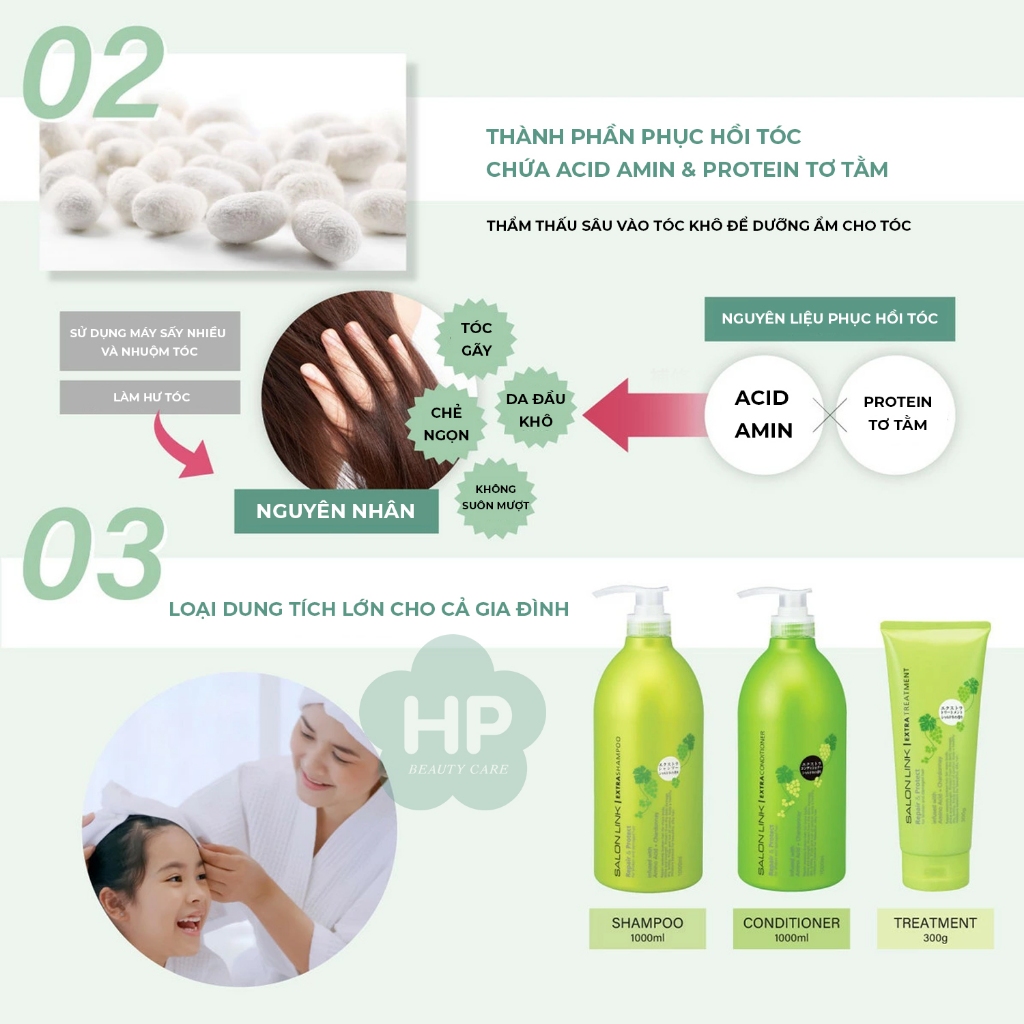 Dầu Xả Tóc Phục Hồi Hư Tổn Chiết Xuất Nho Chardonnay Salon Link Extra Conditioner 1000mL