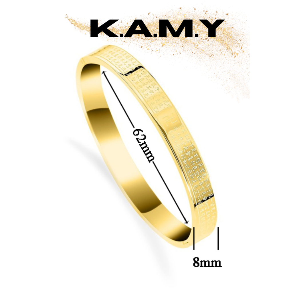 Vòng tay nam bát nhã tâm kinh vạn sự may titan không đen, không gỉ bền màu - Trang Sức KAMY