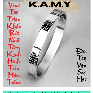 Vòng tay nam bát nhã tâm kinh vạn sự may titan không đen, không gỉ bền màu - Trang Sức KAMY