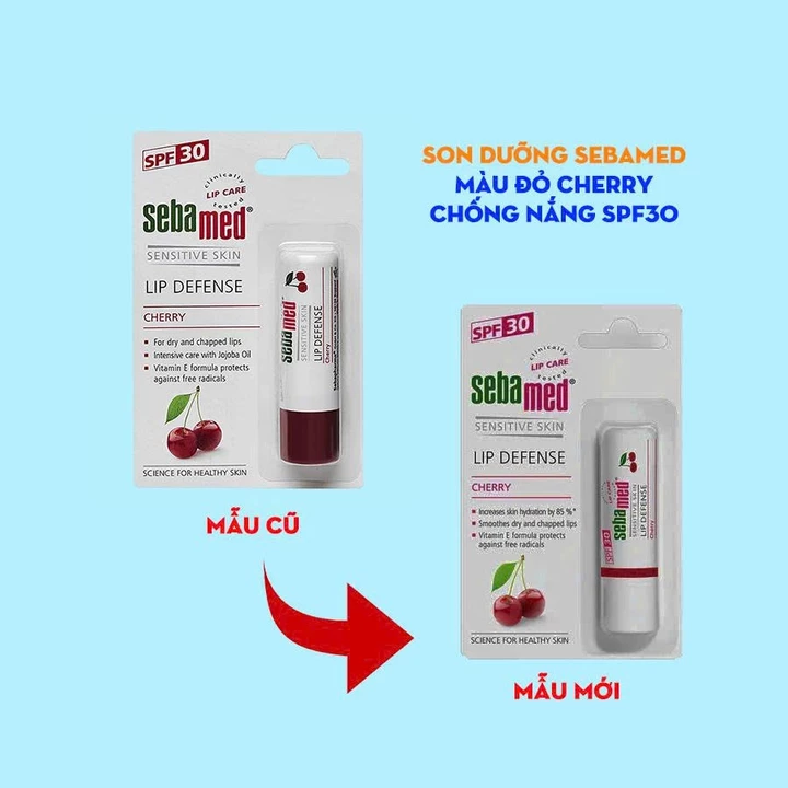 (HSD 04/28) Son dưỡng khô nứt môi hương cherry Sebamed pH5.5 Sensitive Skin Lip Defense Cherry 4.8g