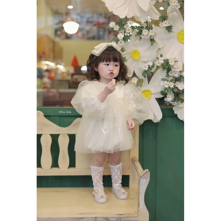 Girls' White Korean Dress Suit – 5