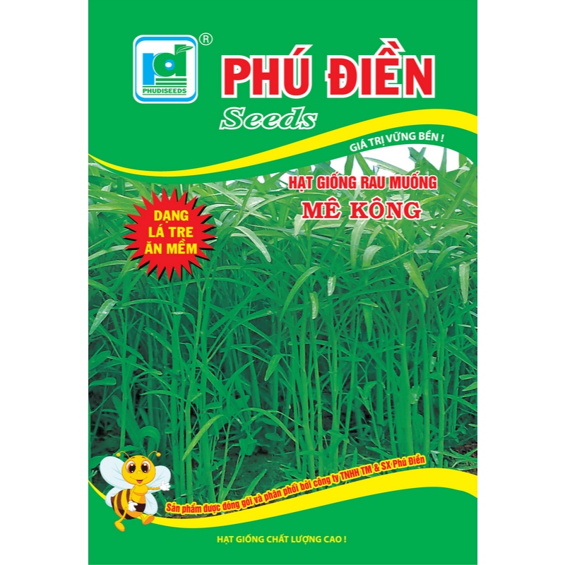Hạt giống rau muống lá tre Mê Kông Phú Điền – Rau muống xanh mướt, dễ trồng, Gói 20g / 50g
