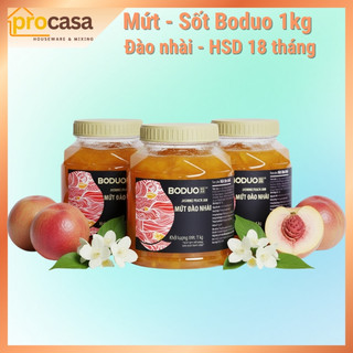 1kg - Mứt Đào Hoa Nhài Boduo – Mứt Trái Cây Pha Trà, Soda, Topping Yogurt – Nguyên liệu pha chế