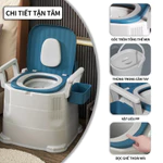 Bồn Cầu Cho Người Già ,Bô Vệ Sinh Trong Phòng, Bô Cho Người Đi Lại Khó Khăn, Có Tay Vịn Đệm Tựa Lưng — ảnh 2