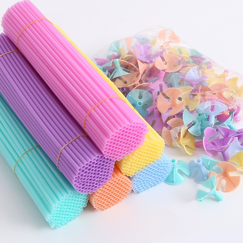 Set 50 que gài bóng bay cầm tay đủ màu sắc  - Kem Shop K113