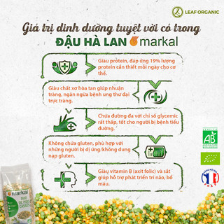[MUA 5 TẶNG 1] Đậu Hà Lan hữu cơ Markal (xanh & vàng) 500g