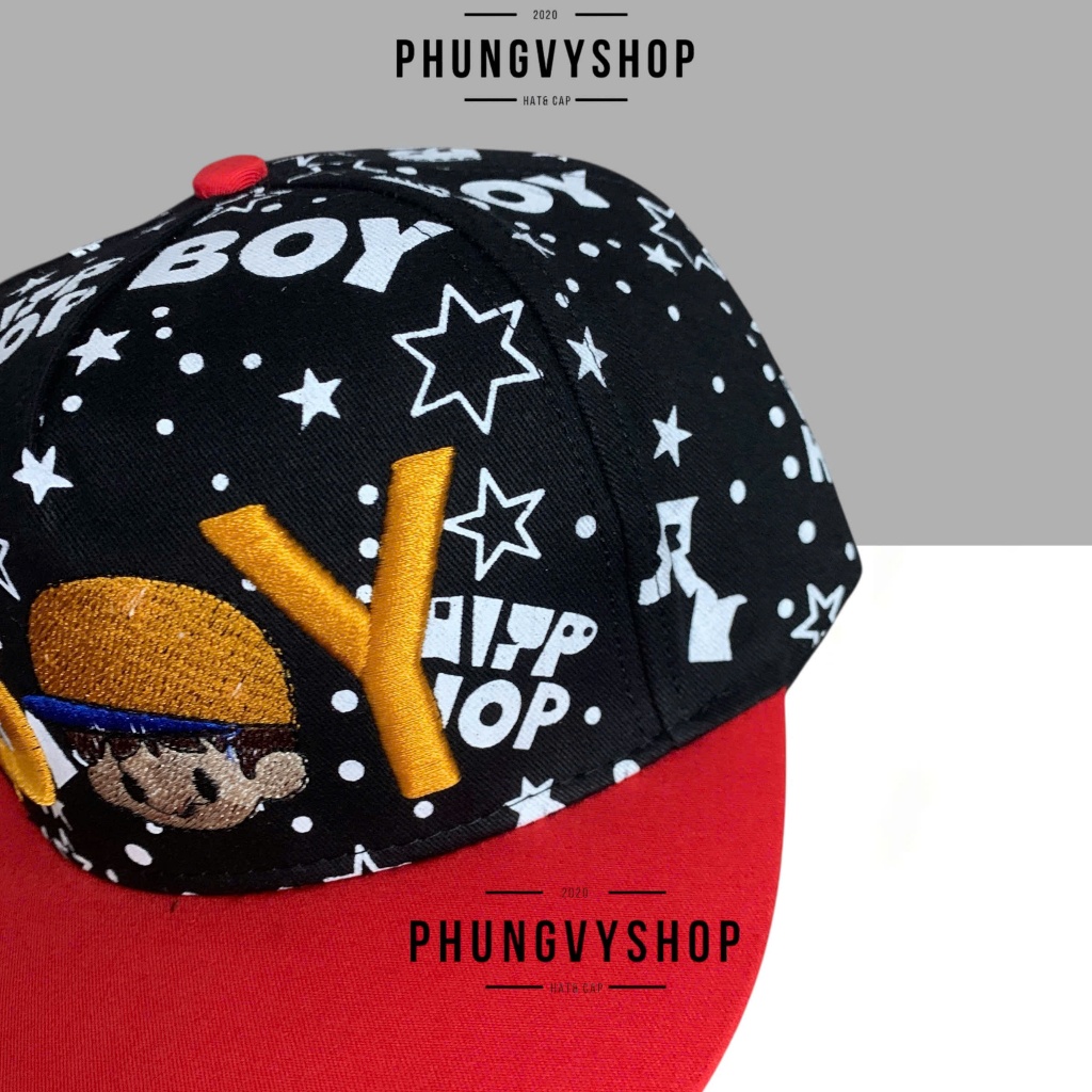Bé 4-8 TUỔI/ Mũ hiphop snapback lưỡi trai bé trai phungvyshop- Nón trẻ em / BETRAIBOY/