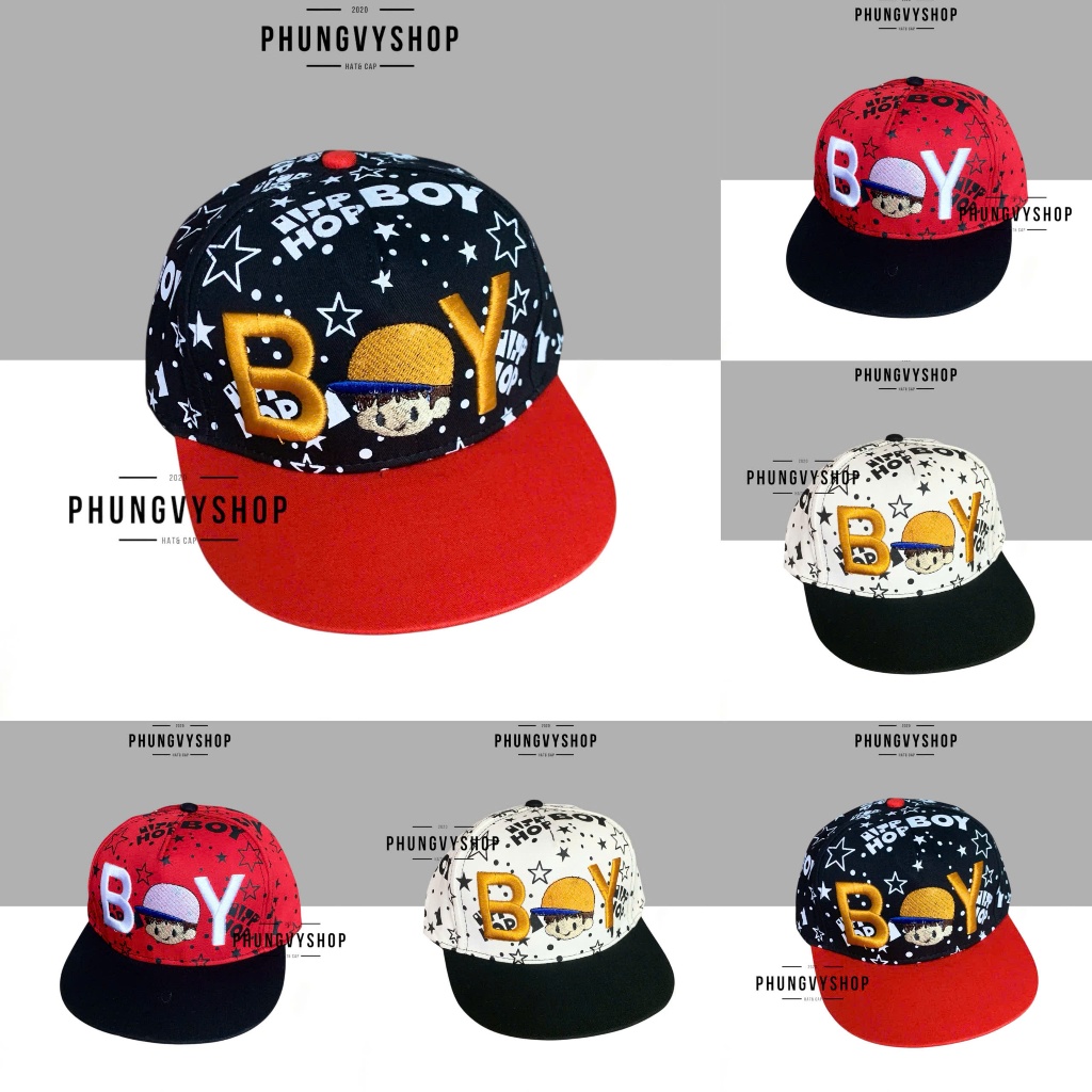 Bé 4-8 TUỔI/ Mũ hiphop snapback lưỡi trai bé trai phungvyshop- Nón trẻ em / BETRAIBOY/