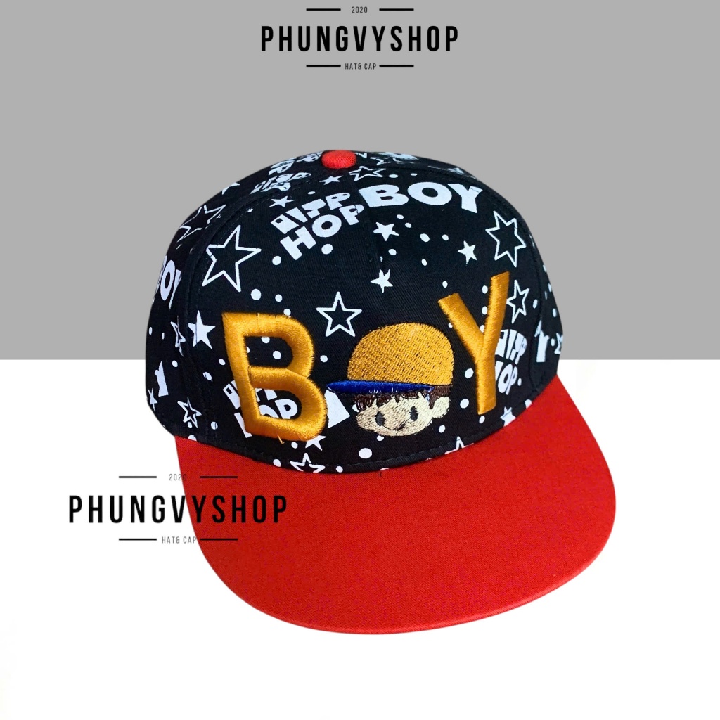 Bé 4-8 TUỔI/ Mũ hiphop snapback lưỡi trai bé trai phungvyshop- Nón trẻ em / BETRAIBOY/