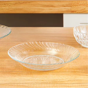 Bộ 6 đĩa thủy tinh cao cấp LOTUS GLASS VTC27x Đĩa thủy tinh đẹp dùng để đựng đồ ăn, hoa quả, trái cây