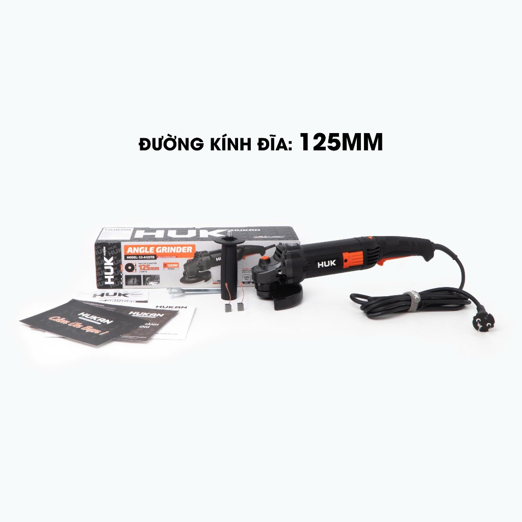 Máy Mài Điện HUKAN G3-A125TD (Gen3) | Công Suất 1200W – Lưỡi 125mm – Tốc Độ 10000 V/p – Chính Hãng, BH 12 Tháng