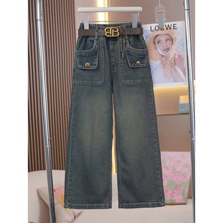 Quần Jean Bé Gái Ống Rộng Dễ Thương – Túi Hộp Xinh Xắn (Size 24–52kg)