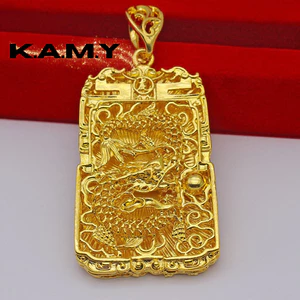 Mặt Dây Chuyền Nam Hình Rồng Mạ Vàng 18k Phong Thủy May Mắn | Trang Sức Nam K.A.M.Y