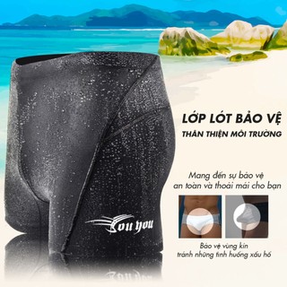 Quần bơi nam lưng ngắn thoáng khí nhanh khô co giãn 4 chiều thời trang đi biển, đi bơi - QB20254Y