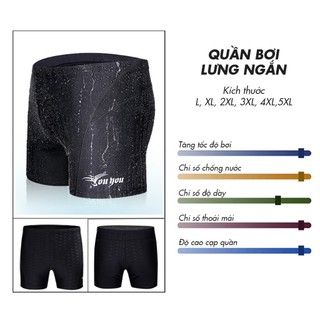 Quần bơi nam lưng ngắn thoáng khí nhanh khô co giãn 4 chiều thời trang đi biển, đi bơi - QB20254Y