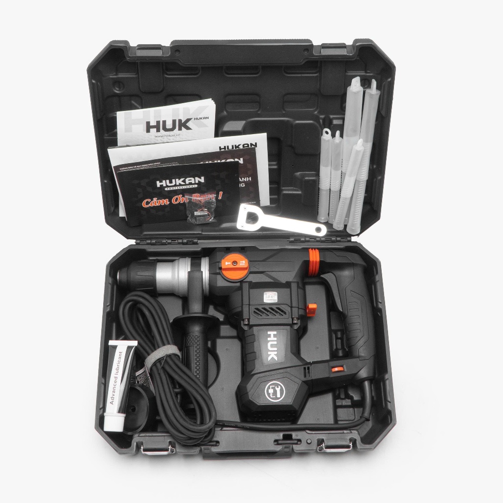 Máy Đục Bê Tông HUKAN G3-HUK32 (Gen3) | Công Suất 1500W – Lực Đập 6J – 4350BPM – Kèm 5 Mũi – Dây 5m – BH 12 Tháng