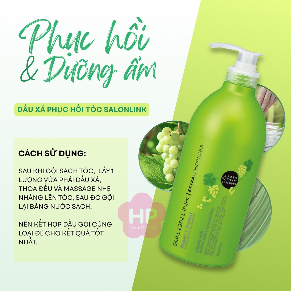 Dầu Xả Tóc Phục Hồi Hư Tổn Chiết Xuất Nho Chardonnay Salon Link Extra Conditioner 1000mL