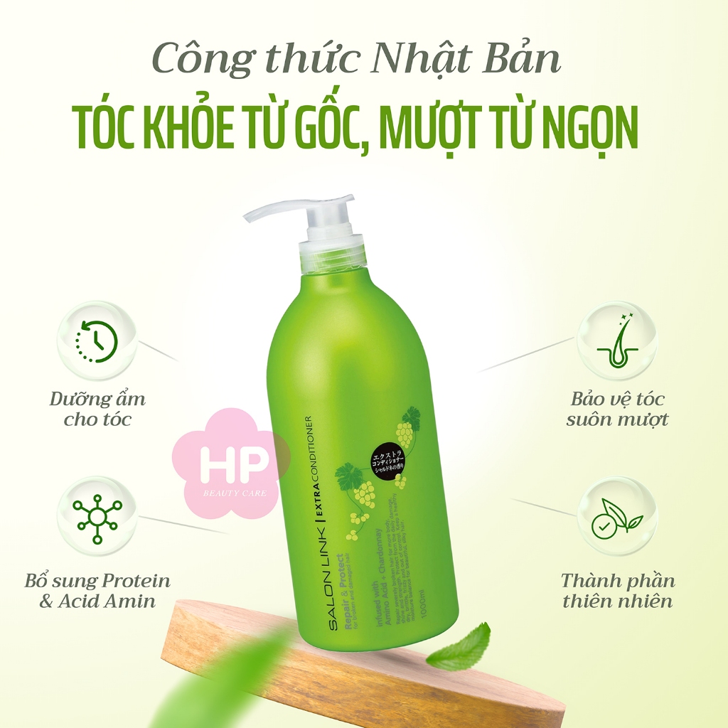 Dầu Xả Tóc Phục Hồi Hư Tổn Chiết Xuất Nho Chardonnay Salon Link Extra Conditioner 1000mL