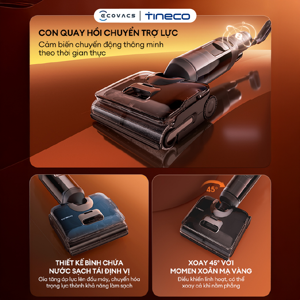 Máy hút bụi lau sàn hơi nước nóng Tineco FLOOR ONE S7 Stretch Steam | I7 Steam - Bảo hành 24 tháng