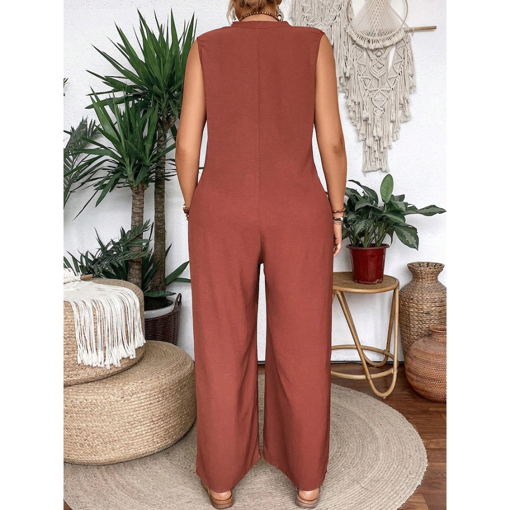 Đồ Bay Nữ Big Size Sát Nách Phong Cách Bohemian - Jumpsuit Hè Có Túi Dáng Rộng Thoải Mái YN007