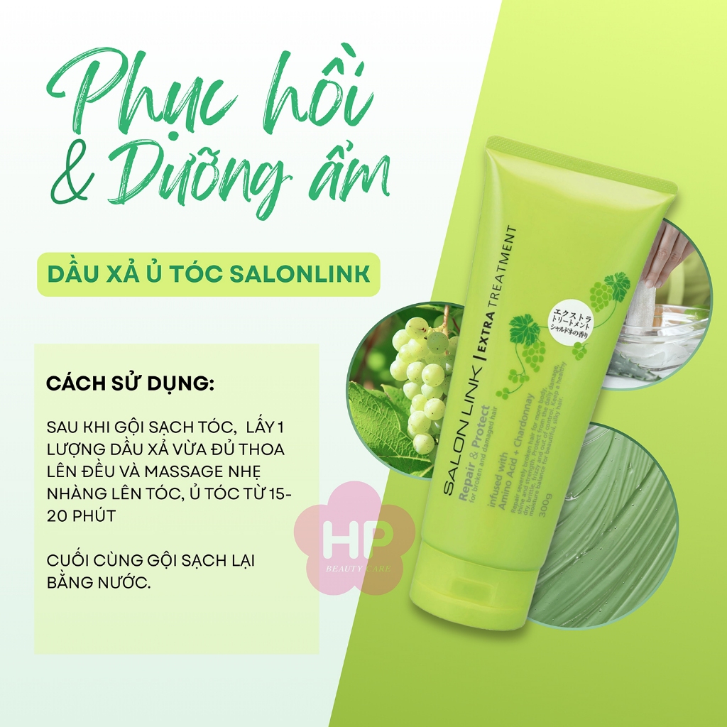 Kem Xả Ủ Phục Hồi Tóc Hư Tổn Chiết Xuất Nho Chardonnay Salon Link Extra Treatment 300G