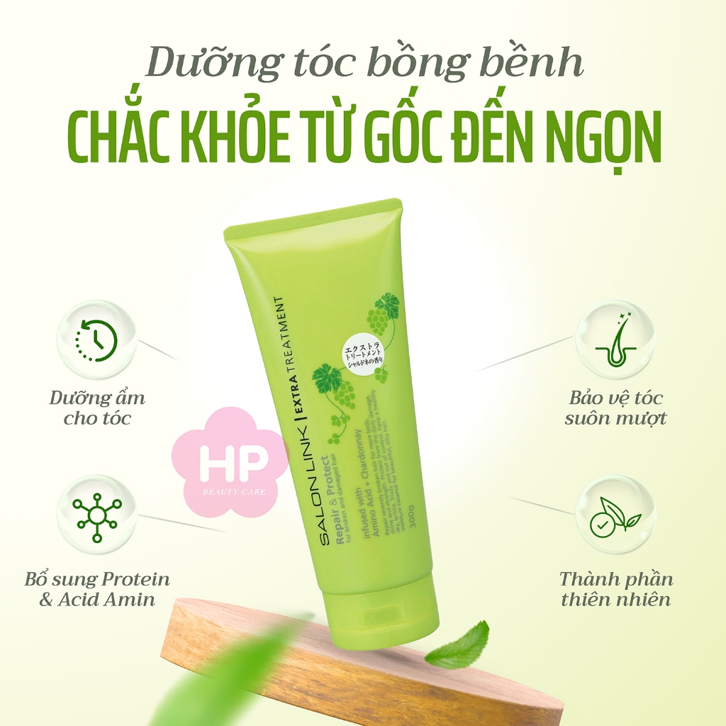 Kem Xả Ủ Phục Hồi Tóc Hư Tổn Chiết Xuất Nho Chardonnay Salon Link Extra Treatment 300G