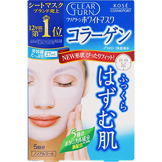 Mặt nạ  Kosé Clear Turn 5 miếng hỗ trợ dưỡng sáng, bổ sung collagen chính hãng Nhật Bản