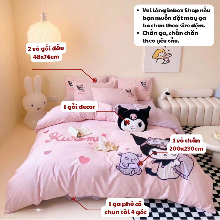 (L4263142)Bộ chăn ga cotton linen mềm mại thoáng mát 5 món MemMinbedding Luxury họa tiết 3d sắc nét,sinh động,bắt mắt
