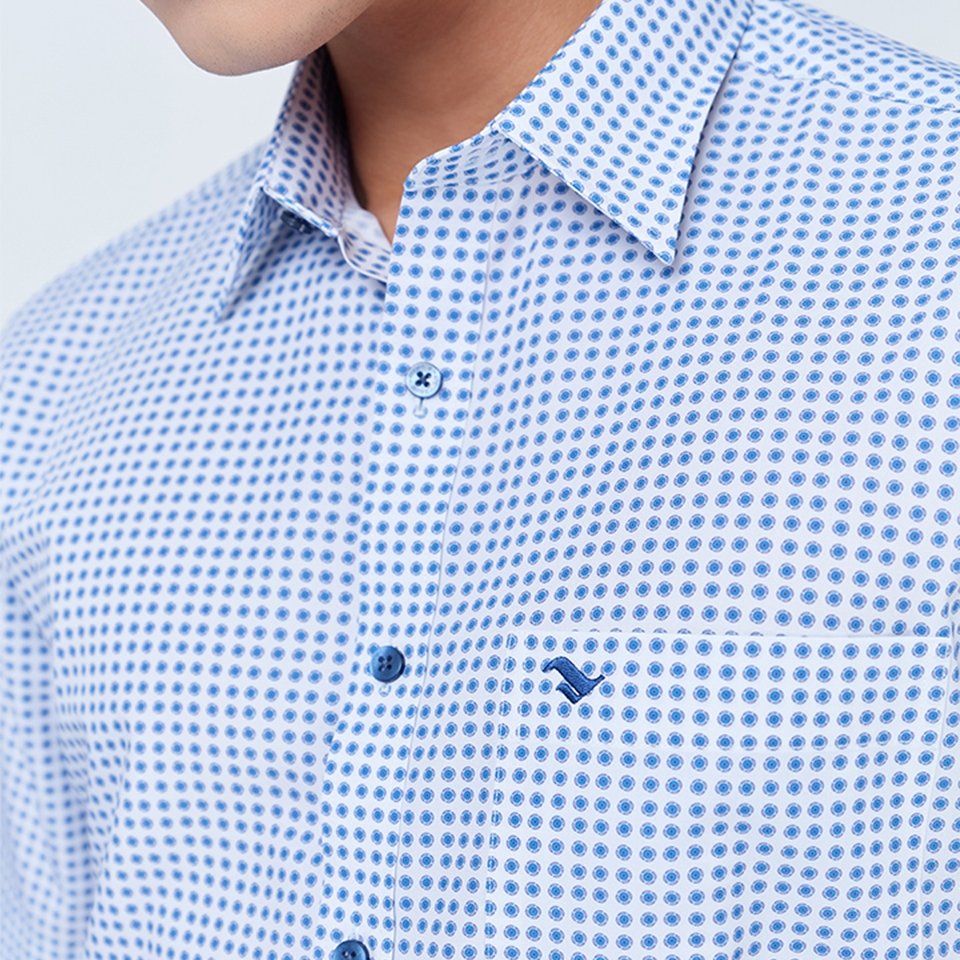 Sơ mi ngắn tay lai ngang VIETTIEN SMART CASUAL vải sợi tre phom REGULAR VT00000323