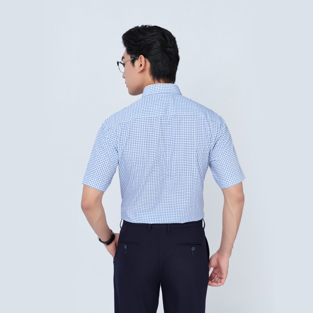 Sơ mi ngắn tay lai ngang VIETTIEN SMART CASUAL vải sợi tre phom REGULAR VT00000323