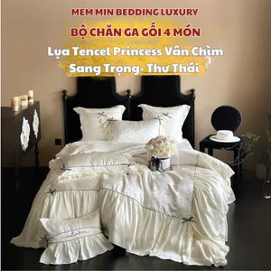 Bộ chăn ga gối lụa tencel điệu đà mịn màng MemMinbedding Luxury mang vẻ đẹp sang trọng tiểu thư -(BÁN CHẠY)