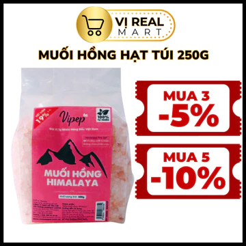 Muối Ngâm Chân, Muối Hồng Himalaya Ngâm Chân, Ngủ Ngon, Giảm Đau Mỏi Chân, Thải Độc Túi 500g - Vị Real Mart