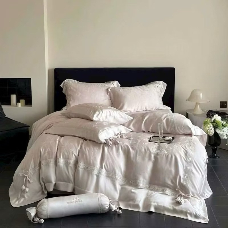 Bộ chăn ga gối lụa tencel điệu đà mịn màng MemMinbedding Luxury mang vẻ đẹp sang trọng tiểu thư -(BÁN CHẠY)