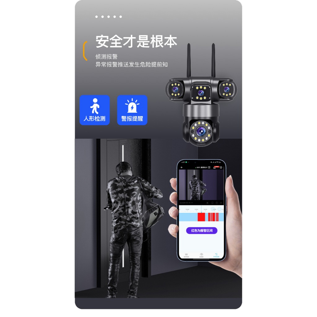 (Lỗi 1 đổi 1) Camera năng lượng mặt trời OKAM dùng sim 4G 4 mắt 3 khung âm thanh hình ảnh rõ nét góc quay rộn