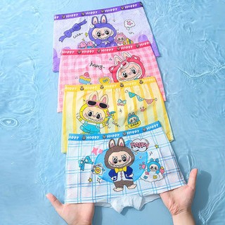 [S04 Su lạnh Labubu mới] Combo 4 quần chíp đùi bé gái, chip cho bé gái chất liệu su lạnh thông hơi 11-42kg