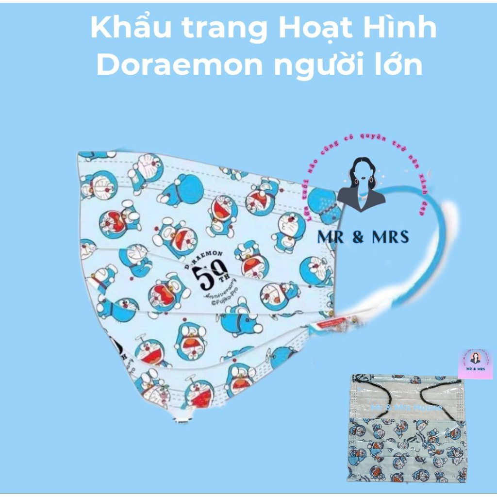 (Set 10/50c) khẩu trang y tế Hoạt Hình Doraemon Người Lớn