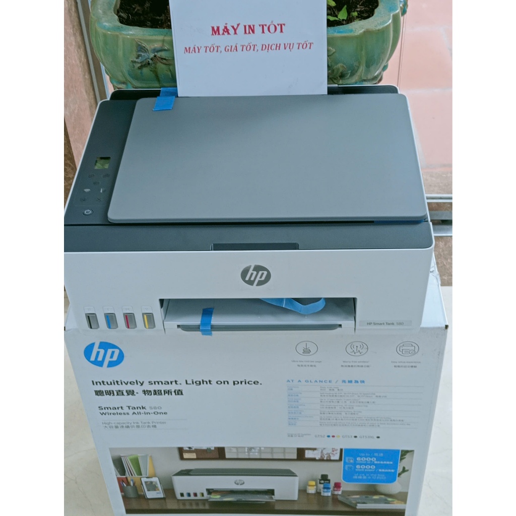 Máy In Phun Màu Đa Năng HP Smart Tank 580 1F3Y2A In Nhanh Tiết Kiệm Điện - Máy In Giá Tốt