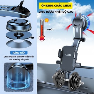 Giá đỡ điện thoại trên ô tô dán taplo A29 SEAMETAL dạng thác nước không che tầm nhìn xoay 360 độ